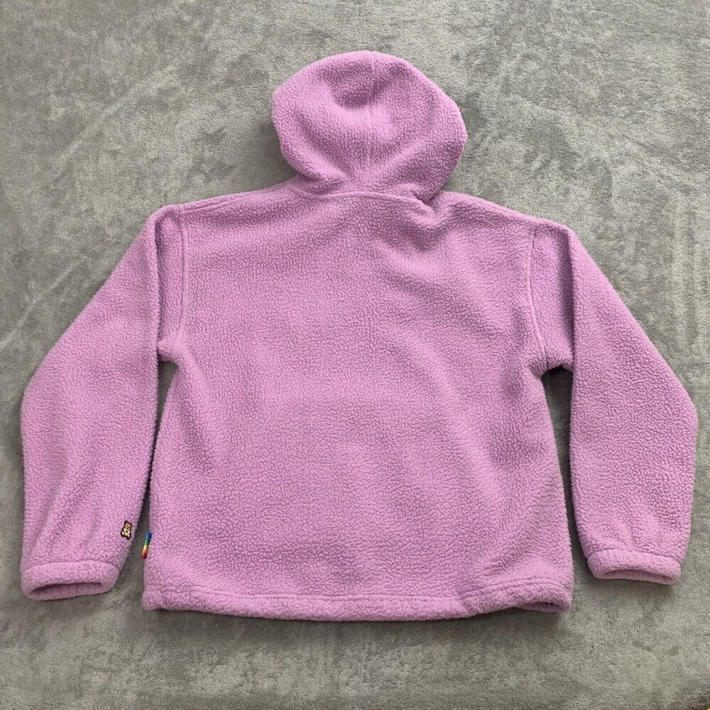 Teddy Fresh Hoodie Womens XS Pink Caterpillar Polar Fleece Pullover Sweatshirt - Picture 10 of 11